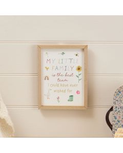 MY LITTLE FAMILY IS THE BEST TEAM ILLUSTRATED FRAMED PLAQUE