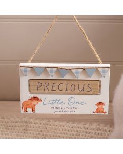 MINI FARM MONTY THE HIGHLAND COW PRECIOUS OR SWEET DREAMS LITTLE ONE SPIN WOOD HANGING PLAQUE