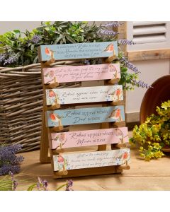 ROBIN REMEMBRANCE TABLETOP BLOCK 6 ASSTD 36/STAND WOODEN