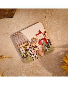 RURAL FARM ANIMAL SCENE HEAT RESISTANT COASTER BOX OF 4
