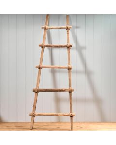 RECYCLED WOOD ORNAMENTAL WALL LEANING LADDER