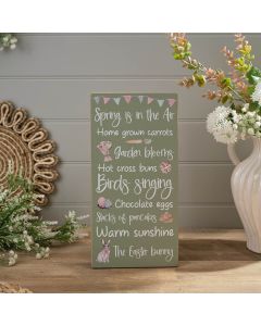 FARMHOUSE BUNNY SPRING IS IN THE AIR WOODEN PLAQUE