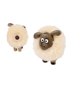 SHEEP POM POM MAGNET WOODEN WITH CREAM FLEECE