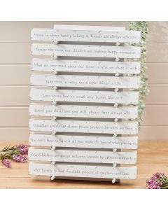 SENTIMENT TABLETOP BLOCK 10 ASSTD 40/STAND WHITE WOOD+