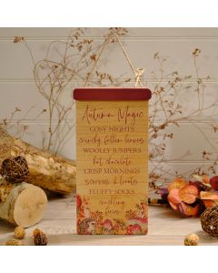 TOADSTOOL TALES WOOD AUTUMN MAGIC HANGING PLAQUE