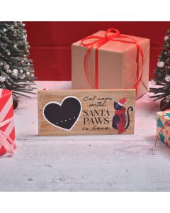 CHRISTMAS PETS CAT NAPS UNTIL SANTA PAWS IS HERE COUNTDOWN WOOD PLAQUE