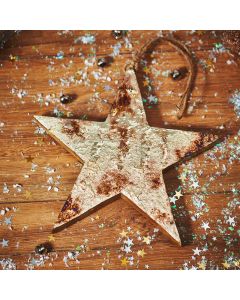 RUSTIC GOLD STAR HANGER LARGE