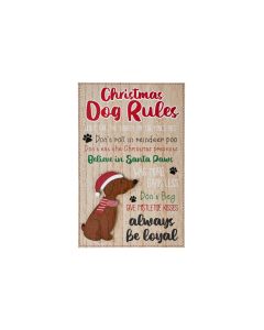 XMAS DOG RULES PLAQUE++