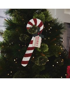 CANDY CANE LARGE WITH TAG WOODEN++++