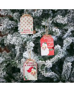 VINTAGE SANTA TAG 3 ASSTD+