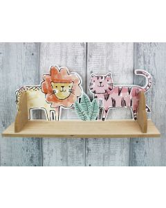 BABY SHELF NATURAL WOOD WITH 3D ZOO ANIMALS++